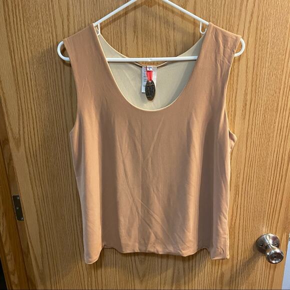 NWT Scissors Paper Rock Sleeveless Top Women's Size Large Wide Straps w/ Spandex - Picture 1 of 5